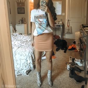 forever 21 nude bodycon skirt